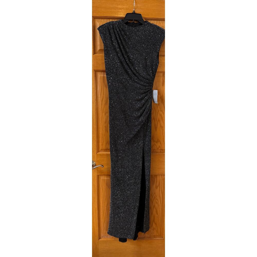 Betsy & Adam Women's Sleeveless Mock-Neck Glitter Gown (new) - Picture 5 of 6